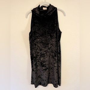 90s High-Neck Velvet Holiday Party Dress
